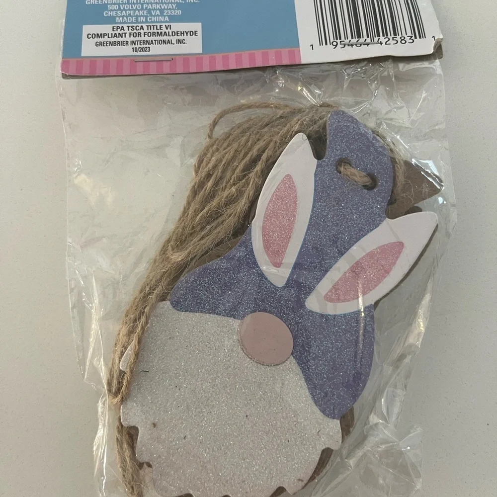 Easter Bunny Gnome Wooden Garland Banner
